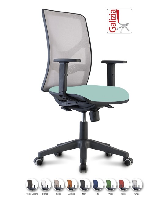 Y9 SEDIA ERGONOMICA CON SCHIENALE IN RETE E SUPPORTO LOMBARE