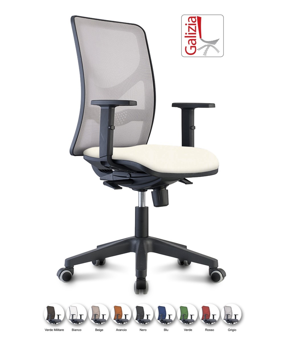 Y9 SEDIA ERGONOMICA CON SCHIENALE IN RETE E SUPPORTO LOMBARE