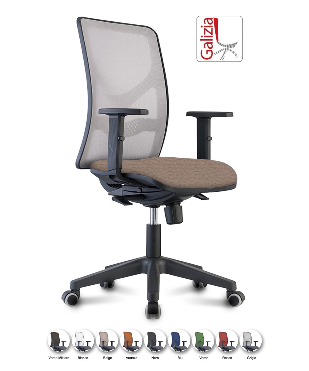 Y9 SEDIA ERGONOMICA CON SCHIENALE IN RETE E SUPPORTO LOMBARE