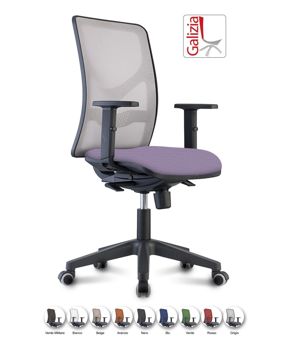 Y9 SEDIA ERGONOMICA CON SCHIENALE IN RETE E SUPPORTO LOMBARE