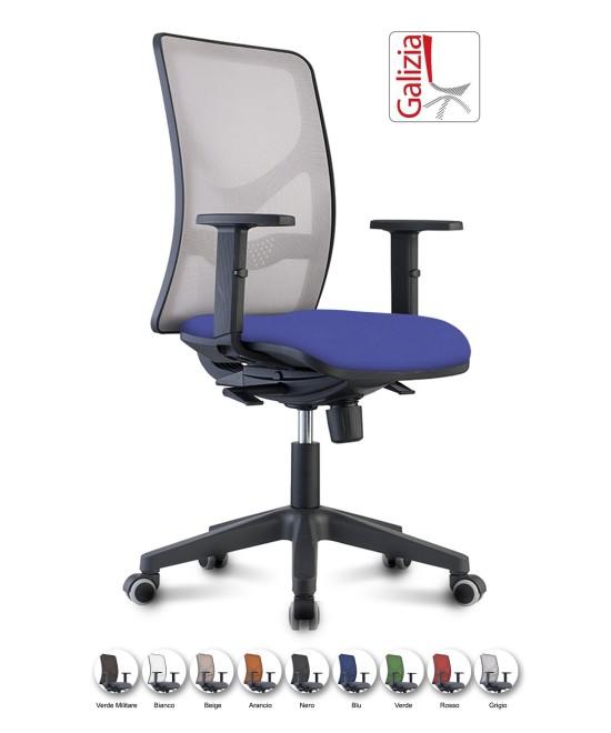 Y9 SEDIA ERGONOMICA CON SCHIENALE IN RETE E SUPPORTO LOMBARE