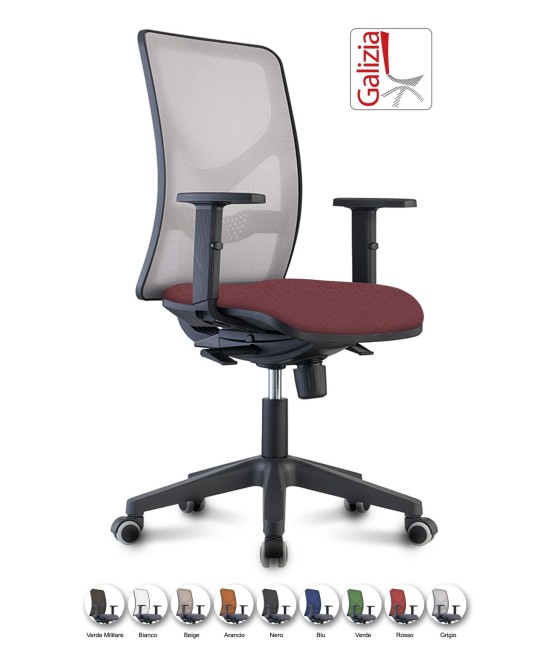Y9 SEDIA ERGONOMICA CON SCHIENALE IN RETE E SUPPORTO LOMBARE