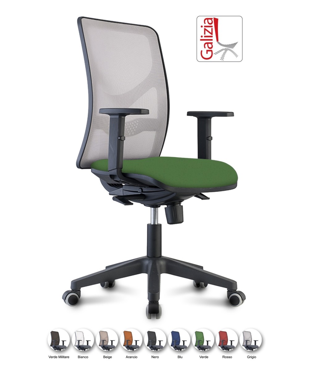 Y9 SEDIA ERGONOMICA CON SCHIENALE IN RETE E SUPPORTO LOMBARE
