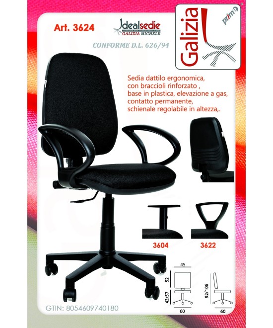 3624  SEDIA ERGONOMICA DA UFFICIO