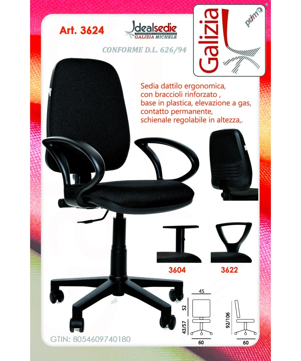 3624  SEDIA ERGONOMICA DA UFFICIO