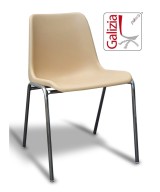 VIENNA  C  SEDIA FISSA IN PLASTICA CON TELAIO CROMATO