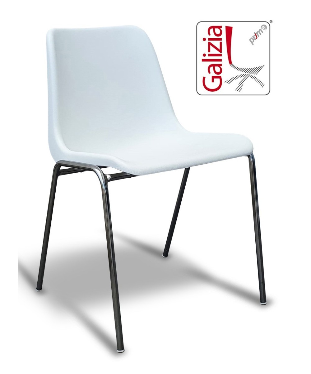 VIENNA  C  SEDIA FISSA IN PLASTICA CON TELAIO CROMATO