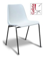 VIENNA  C  SEDIA FISSA IN PLASTICA CON TELAIO CROMATO