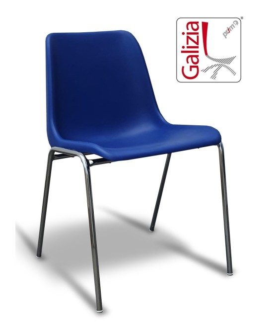VIENNA  C  SEDIA FISSA IN PLASTICA CON TELAIO CROMATO