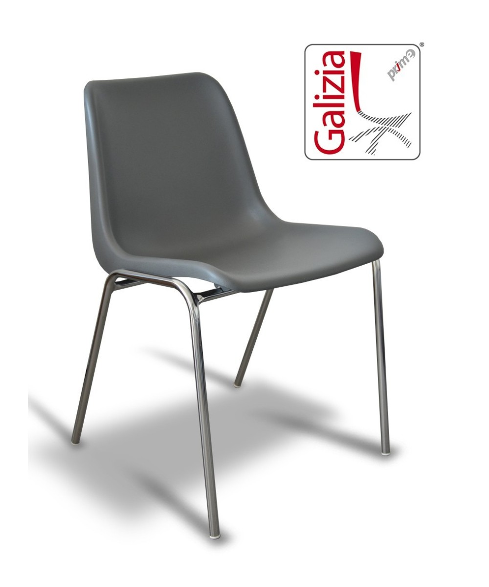 VIENNA  C  SEDIA FISSA IN PLASTICA CON TELAIO CROMATO