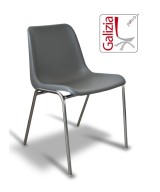 VIENNA  C  SEDIA FISSA IN PLASTICA CON TELAIO CROMATO