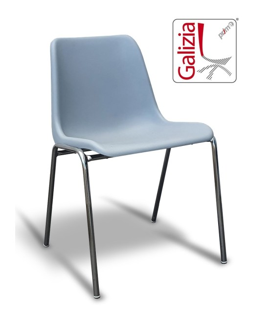 VIENNA  C  SEDIA FISSA IN PLASTICA CON TELAIO CROMATO