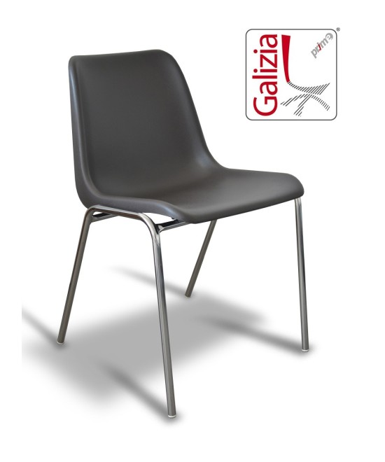 VIENNA  C  SEDIA FISSA IN PLASTICA CON TELAIO CROMATO