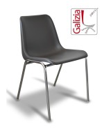 VIENNA  C  SEDIA FISSA IN PLASTICA CON TELAIO CROMATO