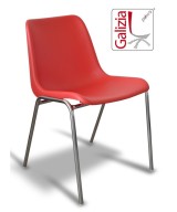 VIENNA  C  SEDIA FISSA IN PLASTICA CON TELAIO CROMATO