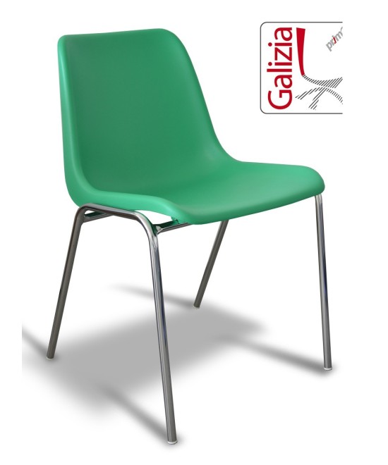 VIENNA  C  SEDIA FISSA IN PLASTICA CON TELAIO CROMATO
