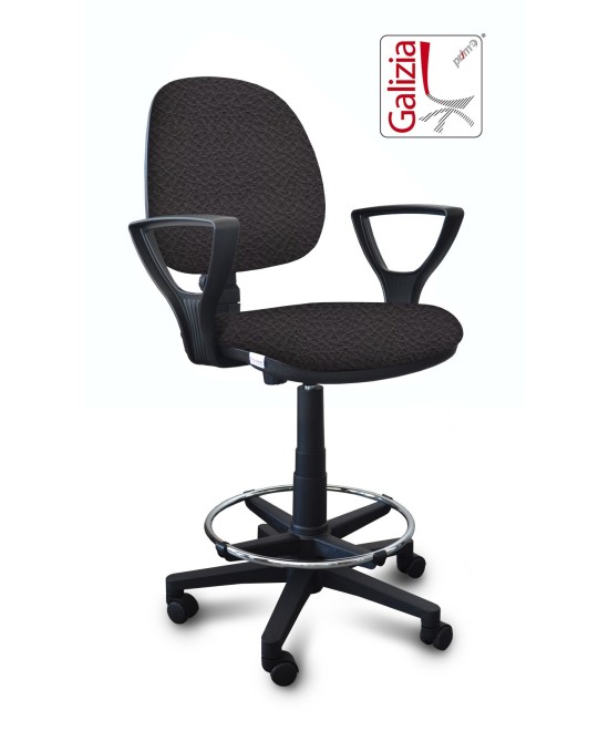 S322 SGABELLO ALTO CON SCHIENALE, BRACCIOLI E POGGIAPIEDI