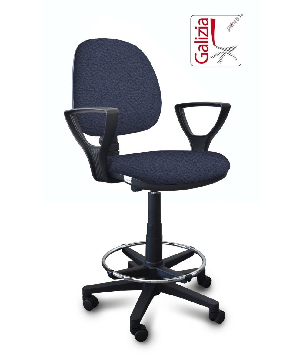 S322 SGABELLO ALTO CON SCHIENALE, BRACCIOLI E POGGIAPIEDI