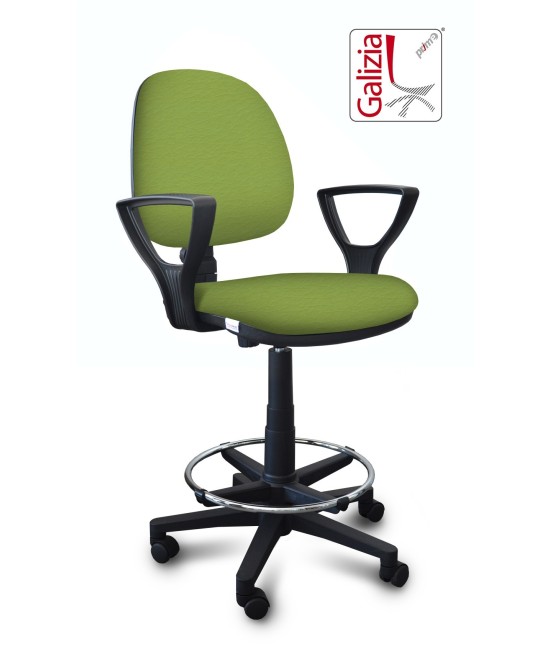 S322 SGABELLO ALTO CON SCHIENALE, BRACCIOLI E POGGIAPIEDI