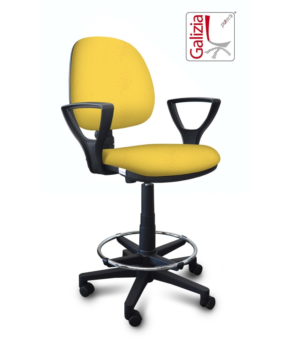 S322 SGABELLO ALTO CON SCHIENALE, BRACCIOLI E POGGIAPIEDI