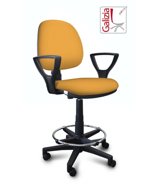 S322 SGABELLO ALTO CON SCHIENALE, BRACCIOLI E POGGIAPIEDI