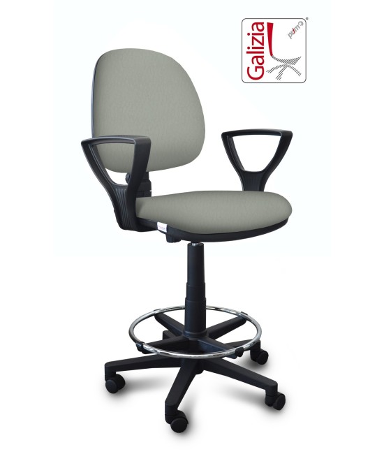 S322 SGABELLO ALTO CON SCHIENALE, BRACCIOLI E POGGIAPIEDI