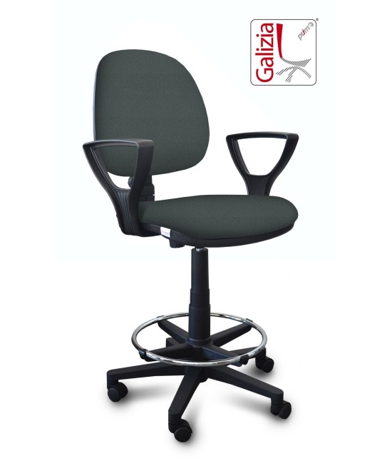 S322 SGABELLO ALTO CON SCHIENALE, BRACCIOLI E POGGIAPIEDI