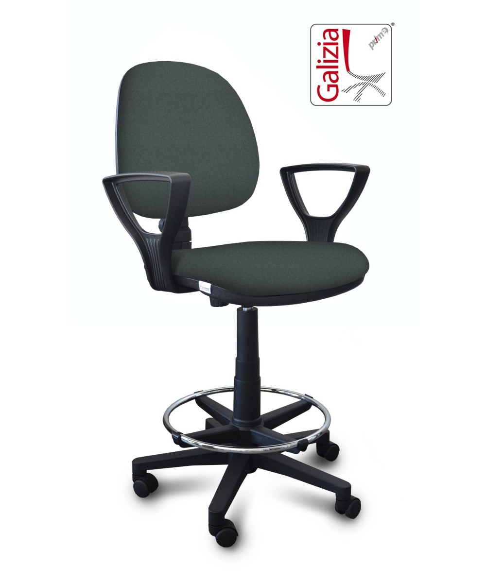 S322 SGABELLO ALTO CON SCHIENALE, BRACCIOLI E POGGIAPIEDI