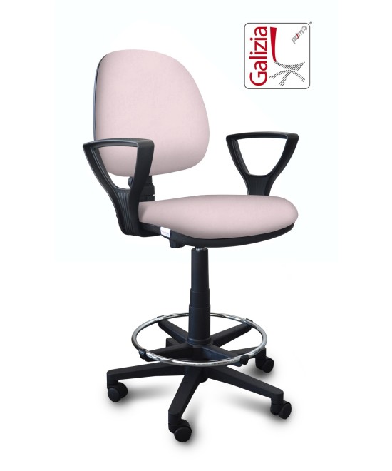 S322 SGABELLO ALTO CON SCHIENALE, BRACCIOLI E POGGIAPIEDI