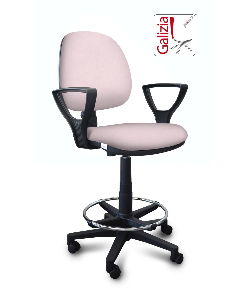 S322 SGABELLO ALTO CON SCHIENALE, BRACCIOLI E POGGIAPIEDI