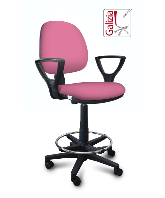 S322 SGABELLO ALTO CON SCHIENALE, BRACCIOLI E POGGIAPIEDI