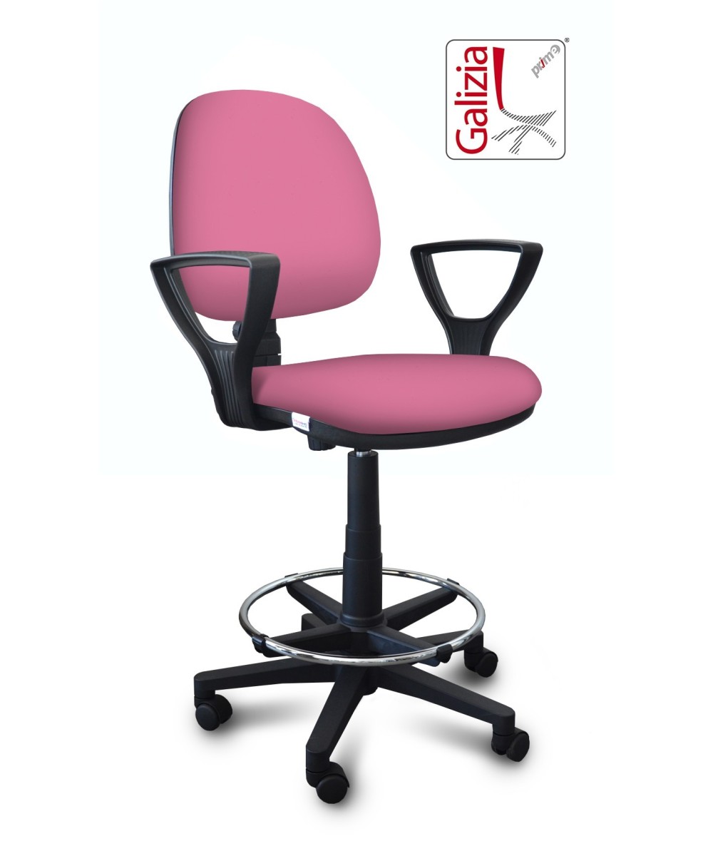 S322 SGABELLO ALTO CON SCHIENALE, BRACCIOLI E POGGIAPIEDI