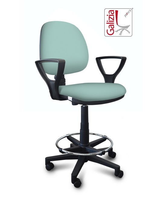 S322 SGABELLO ALTO CON SCHIENALE, BRACCIOLI E POGGIAPIEDI