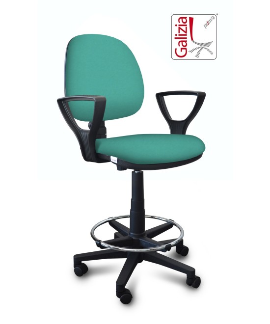 S322 SGABELLO ALTO CON SCHIENALE, BRACCIOLI E POGGIAPIEDI