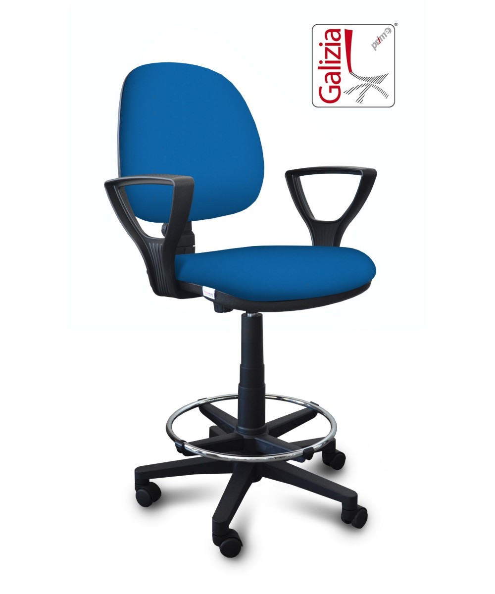 S322 SGABELLO ALTO CON SCHIENALE, BRACCIOLI E POGGIAPIEDI