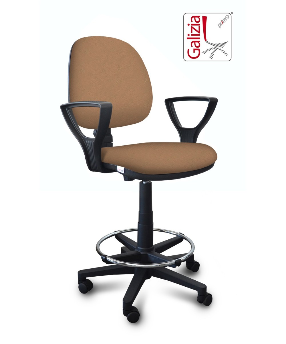 S322 SGABELLO ALTO CON SCHIENALE, BRACCIOLI E POGGIAPIEDI