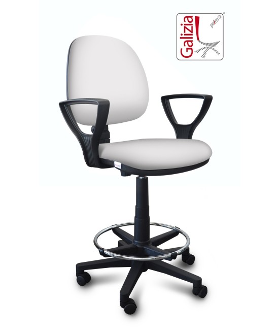 S322 SGABELLO ALTO CON SCHIENALE, BRACCIOLI E POGGIAPIEDI