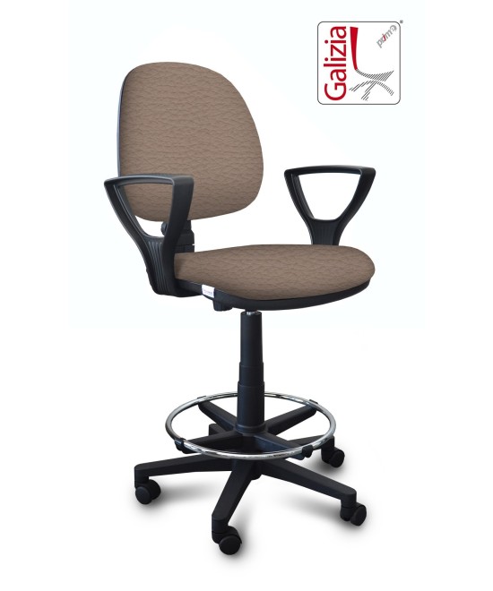 S322 SGABELLO ALTO CON SCHIENALE, BRACCIOLI E POGGIAPIEDI