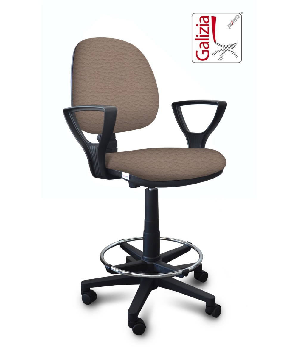 S322 SGABELLO ALTO CON SCHIENALE, BRACCIOLI E POGGIAPIEDI