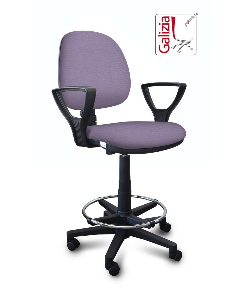 S322 SGABELLO ALTO CON SCHIENALE, BRACCIOLI E POGGIAPIEDI