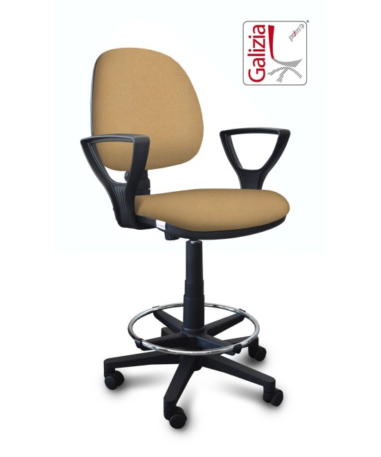 S322 SGABELLO ALTO CON SCHIENALE, BRACCIOLI E POGGIAPIEDI