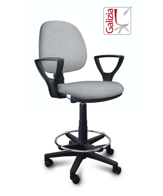 S322 SGABELLO ALTO CON SCHIENALE, BRACCIOLI E POGGIAPIEDI