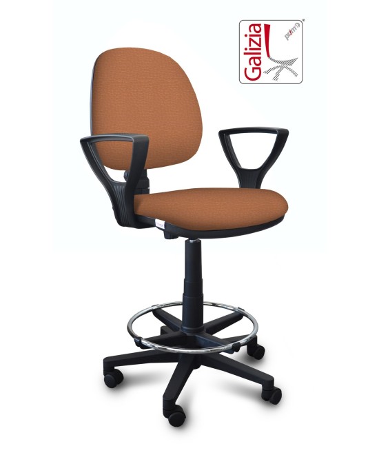 S322 SGABELLO ALTO CON SCHIENALE, BRACCIOLI E POGGIAPIEDI