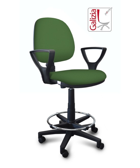 S322 SGABELLO ALTO CON SCHIENALE, BRACCIOLI E POGGIAPIEDI