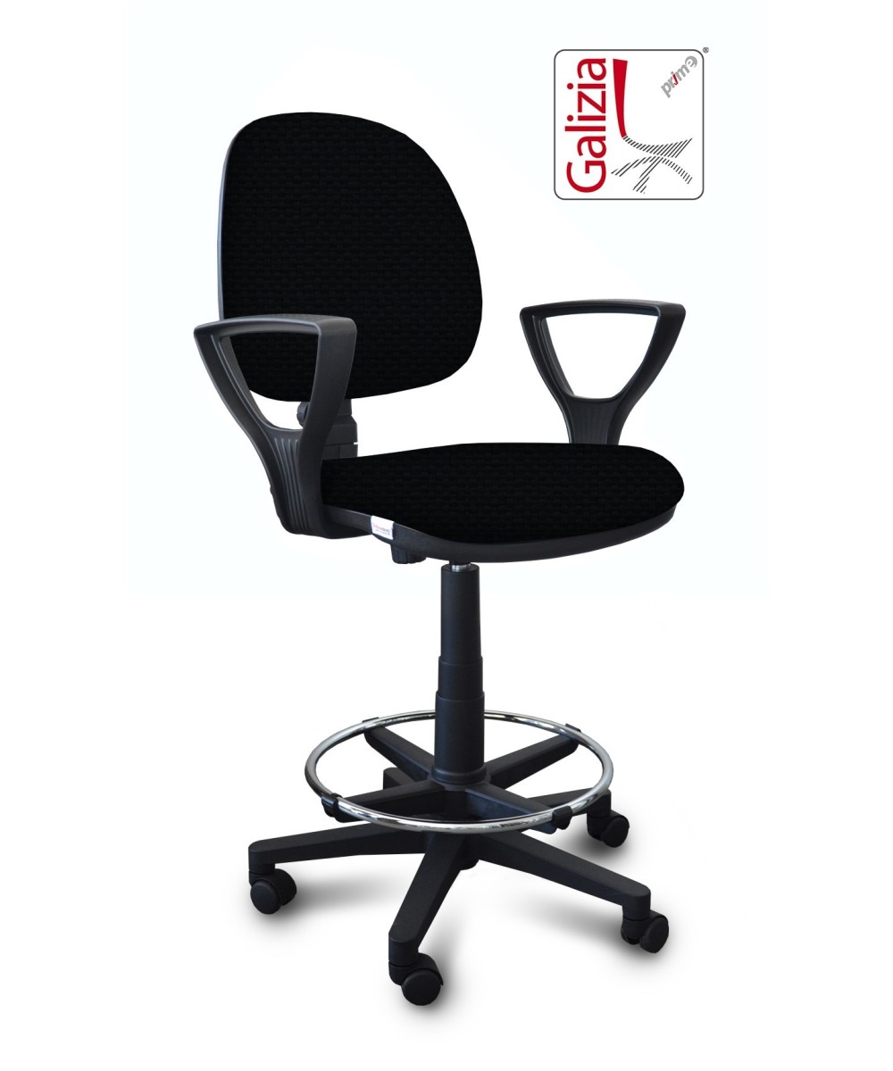 S322 SGABELLO ALTO CON SCHIENALE, BRACCIOLI E POGGIAPIEDI
