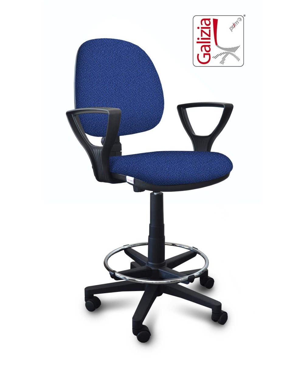 S322 SGABELLO ALTO CON SCHIENALE, BRACCIOLI E POGGIAPIEDI