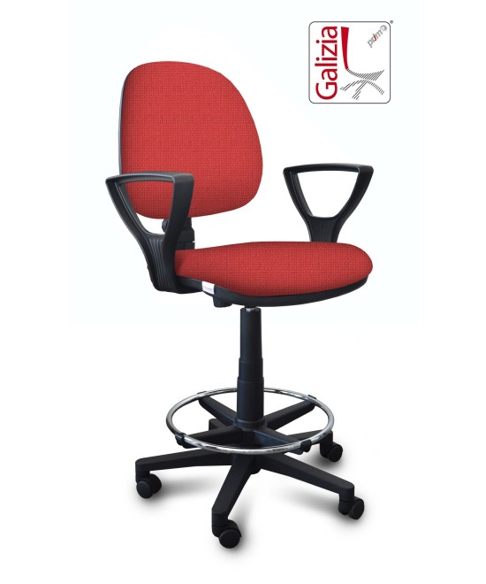 S322 SGABELLO ALTO CON SCHIENALE, BRACCIOLI E POGGIAPIEDI
