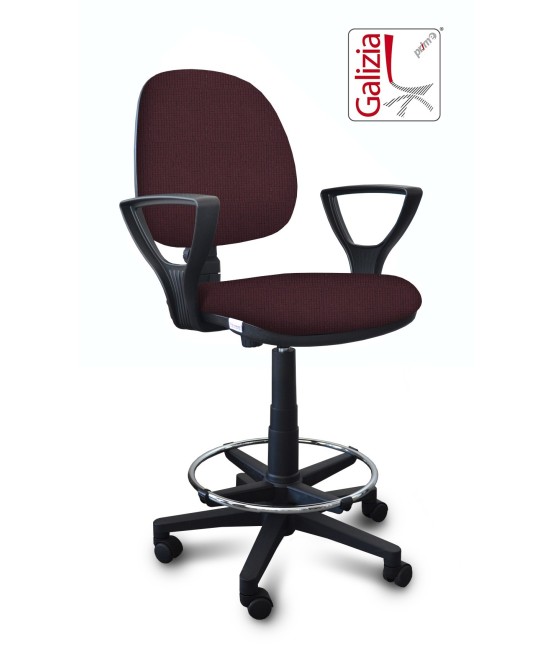 S322 SGABELLO ALTO CON SCHIENALE, BRACCIOLI E POGGIAPIEDI