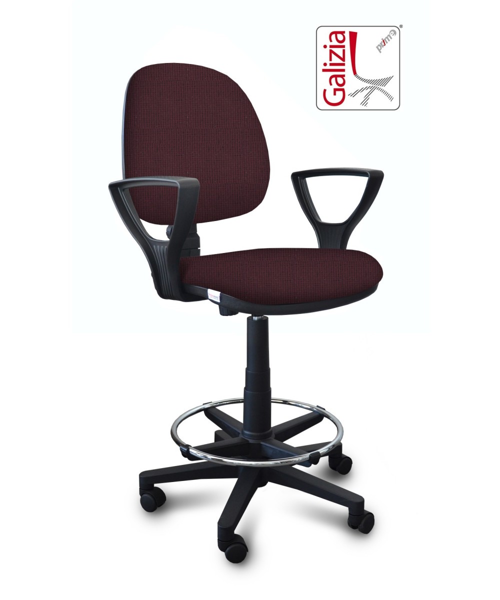 S322 SGABELLO ALTO CON SCHIENALE, BRACCIOLI E POGGIAPIEDI