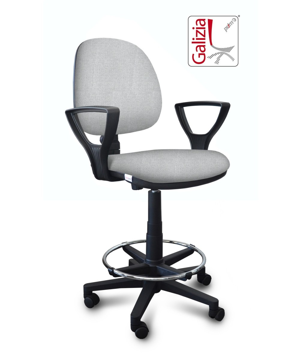S322 SGABELLO ALTO CON SCHIENALE, BRACCIOLI E POGGIAPIEDI